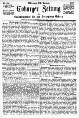 Coburger Zeitung Mittwoch 29. Januar 1868