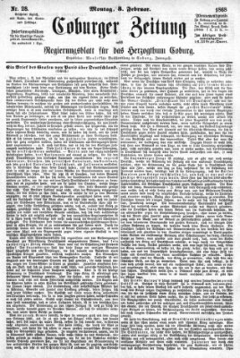 Coburger Zeitung Montag 3. Februar 1868