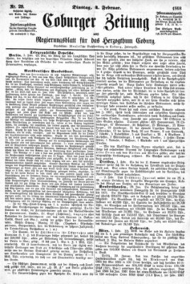 Coburger Zeitung Dienstag 4. Februar 1868