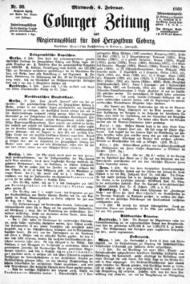 Coburger Zeitung Mittwoch 5. Februar 1868