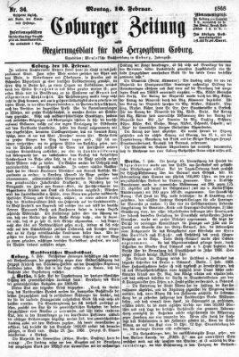 Coburger Zeitung Montag 10. Februar 1868