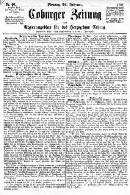 Coburger Zeitung Montag 24. Februar 1868