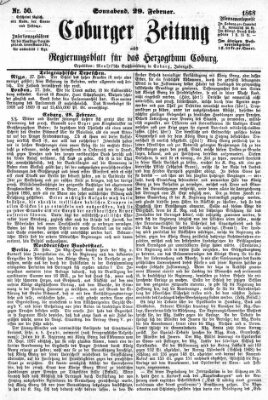 Coburger Zeitung Samstag 29. Februar 1868