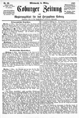 Coburger Zeitung Mittwoch 4. März 1868