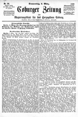 Coburger Zeitung Donnerstag 5. März 1868