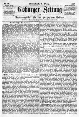 Coburger Zeitung Samstag 7. März 1868