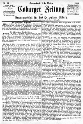 Coburger Zeitung Samstag 14. März 1868