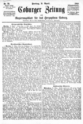 Coburger Zeitung Freitag 3. April 1868