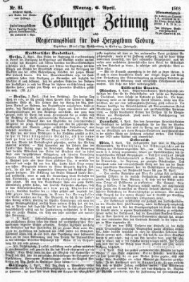 Coburger Zeitung Montag 6. April 1868