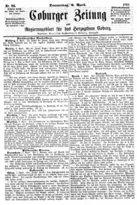 Coburger Zeitung Donnerstag 9. April 1868