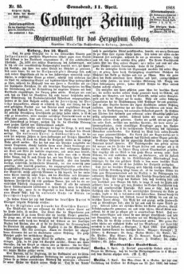 Coburger Zeitung Samstag 11. April 1868