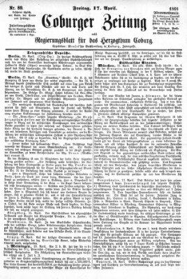 Coburger Zeitung Freitag 17. April 1868