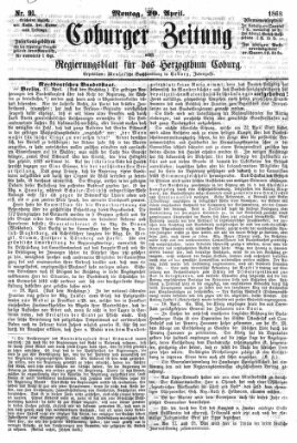 Coburger Zeitung Montag 20. April 1868