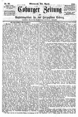 Coburger Zeitung Mittwoch 22. April 1868