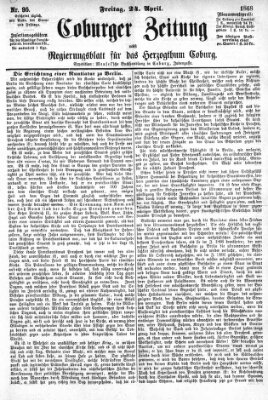 Coburger Zeitung Freitag 24. April 1868