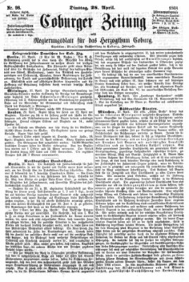 Coburger Zeitung Dienstag 28. April 1868