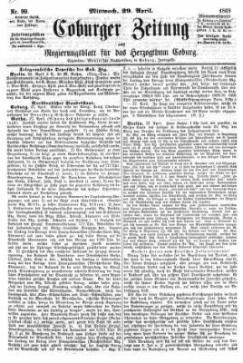 Coburger Zeitung Mittwoch 29. April 1868