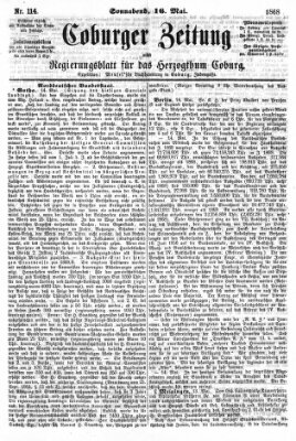 Coburger Zeitung Samstag 16. Mai 1868