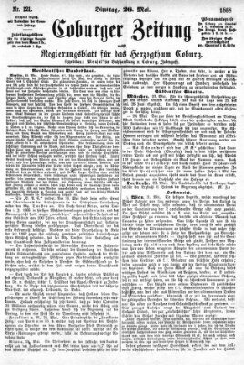 Coburger Zeitung Dienstag 26. Mai 1868