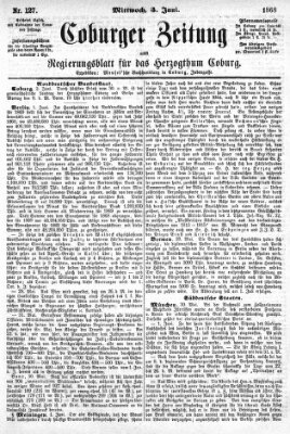 Coburger Zeitung Mittwoch 3. Juni 1868