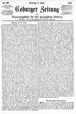 Coburger Zeitung Freitag 5. Juni 1868