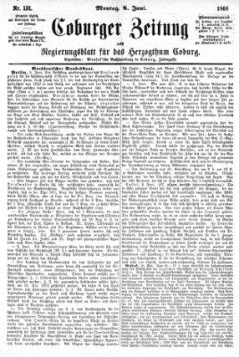 Coburger Zeitung Montag 8. Juni 1868