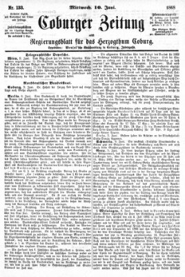 Coburger Zeitung Mittwoch 10. Juni 1868