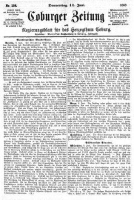 Coburger Zeitung Donnerstag 11. Juni 1868