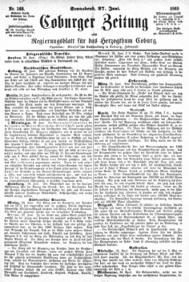 Coburger Zeitung Samstag 27. Juni 1868