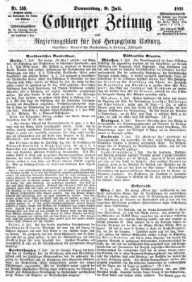 Coburger Zeitung Donnerstag 9. Juli 1868