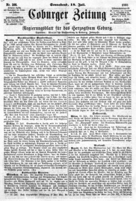 Coburger Zeitung Samstag 18. Juli 1868