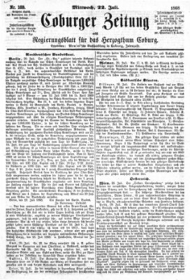 Coburger Zeitung Mittwoch 22. Juli 1868