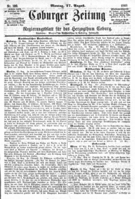 Coburger Zeitung Montag 17. August 1868