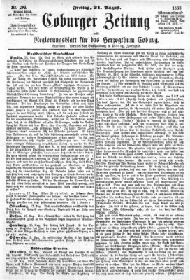 Coburger Zeitung Freitag 21. August 1868