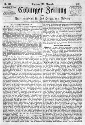 Coburger Zeitung Dienstag 25. August 1868