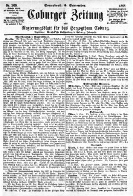 Coburger Zeitung Samstag 5. September 1868