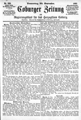 Coburger Zeitung Donnerstag 24. September 1868