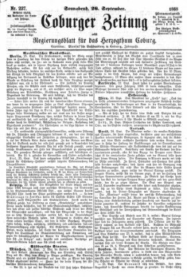 Coburger Zeitung Samstag 26. September 1868