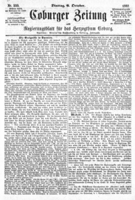 Coburger Zeitung Dienstag 6. Oktober 1868