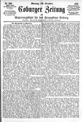 Coburger Zeitung Montag 12. Oktober 1868