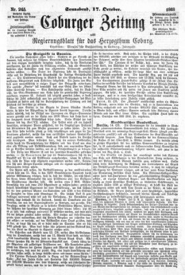 Coburger Zeitung Samstag 17. Oktober 1868