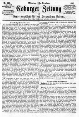 Coburger Zeitung Montag 19. Oktober 1868