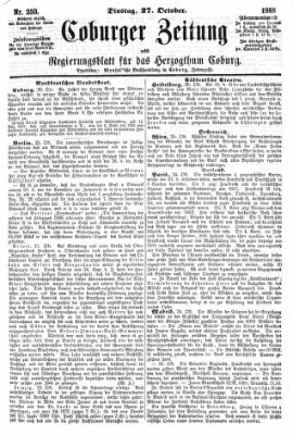 Coburger Zeitung Dienstag 27. Oktober 1868