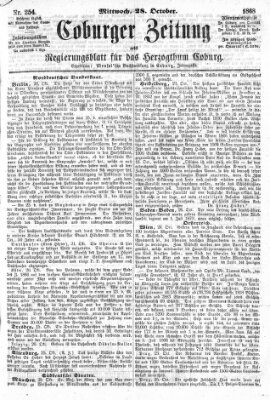 Coburger Zeitung Mittwoch 28. Oktober 1868