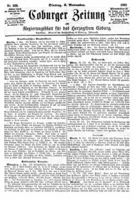 Coburger Zeitung Dienstag 3. November 1868