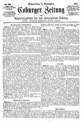 Coburger Zeitung Donnerstag 5. November 1868