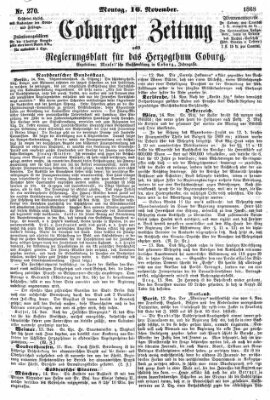 Coburger Zeitung Montag 16. November 1868