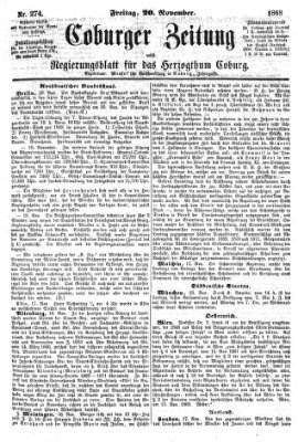 Coburger Zeitung Freitag 20. November 1868