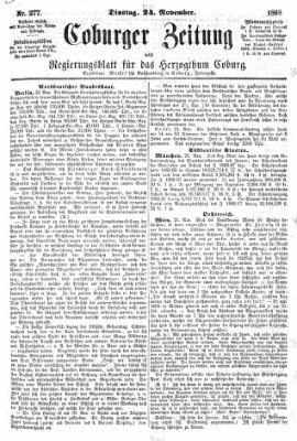 Coburger Zeitung Dienstag 24. November 1868