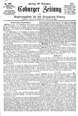 Coburger Zeitung Freitag 27. November 1868